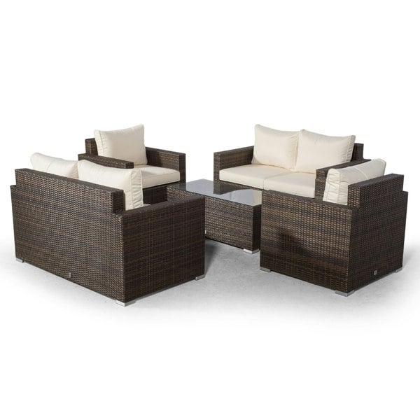 Giardino Sydney 6 Seater Rattan Conversation Sofa Set with Coffee Table