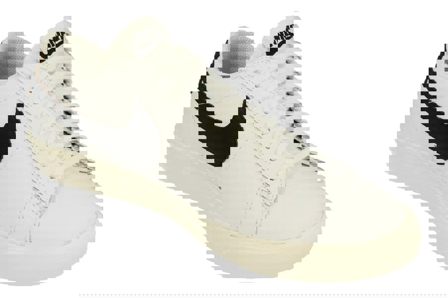 Nike Blazer Low Leather Mens Trainers Ci6377  101 - White Black Sail 101 - Photo 3