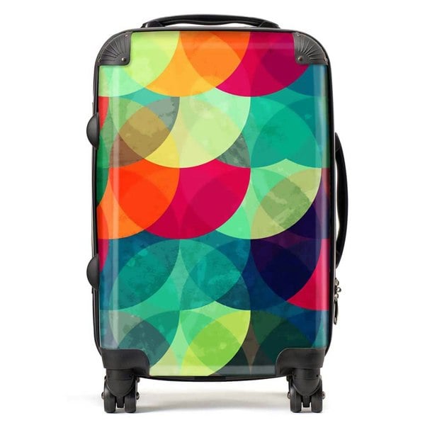 Warren Reed Colourful Grunge Circle Pattern Suitcase