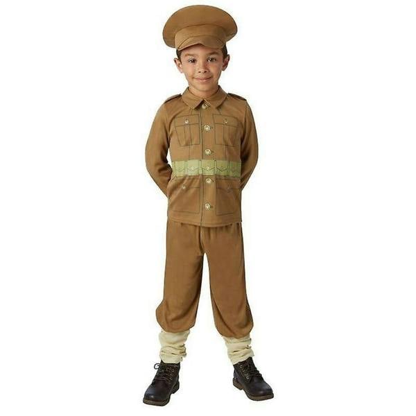 Bristol Novelty Boys WW1 Soldier Costume - Brown - 