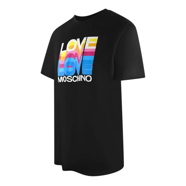 Love Moschino Multi Logo Black T-Shirt - Nova Clothing