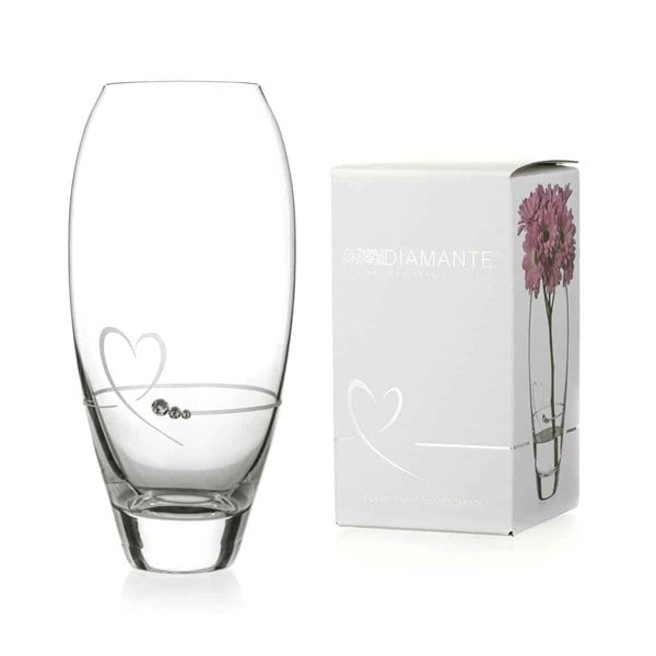 Diamante Petit Heart Bud Vase Adorned with Crystals by Swarovski® - 18cm