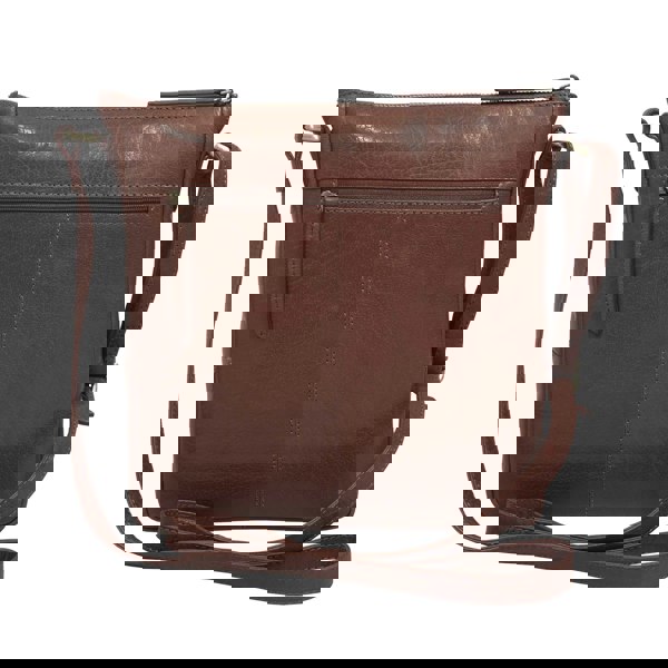 Assots London 'AGATHA' Brown Vintage Polished VT Real Leather Crossbody Bag