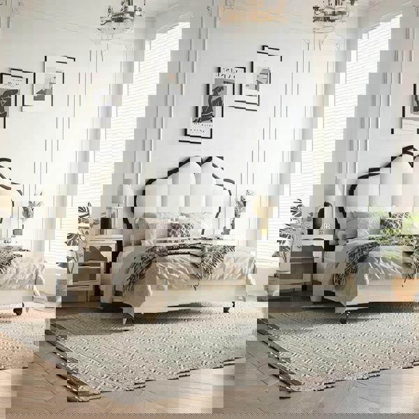 Tracy Cream King Size / Super King Size Bed, Cream-Weilai Concept-Weilai Concept