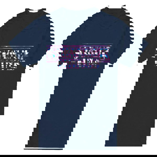 Stranger Things Mens Metal Logo T-Shirt - Navy