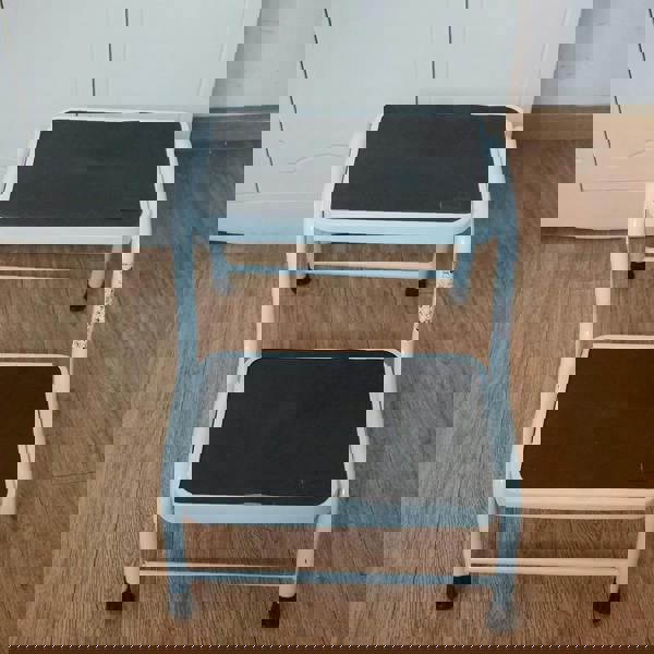 Gr8 Home Double Step Caravan Stool Steel Non Slip Mat Door Ladder Van Motorhome Camper