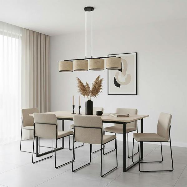 Emibig ECO Pendant Lamp 4 x E27 Black / Rattan