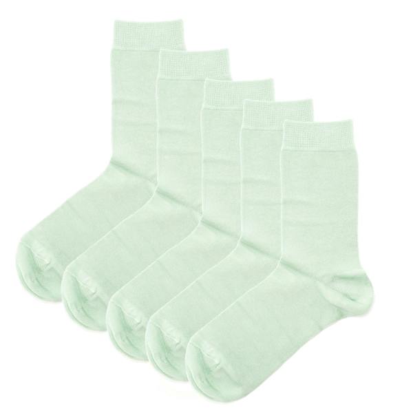 Jemsox Luxury Socks Multipack 3 Pairs / 5-Pairs Mint Green Plain Colour Men's Crew Socks Size 7-12