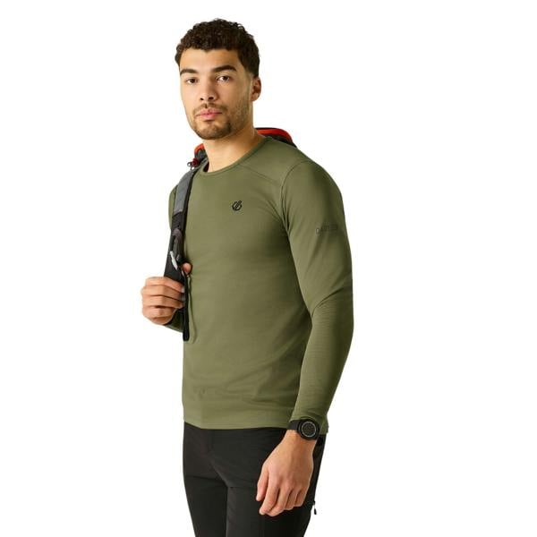 Dare 2B Mens Ventura Grid Crew Neck Fleece Top - Martini Olive - 