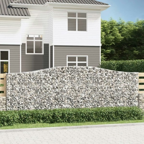 Berkfield Arched Gabion Baskets 2 pcs 400x30x140/160 cm Galvanised Iron