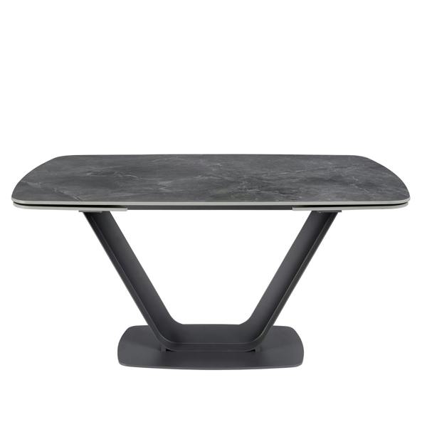 Angel Cerdá Oval Barrel porcelain marble and black steel extending dining table 1132