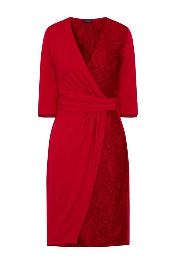 HotSquash Lace Detail Jersey Wrap Dress