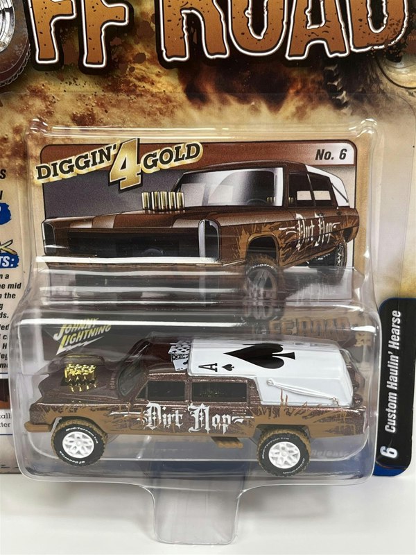 Johnny Lightning Custom Haulin Hearse Dark Copper Metallic with Mud Splatter 1:64 Scale JLSF024B