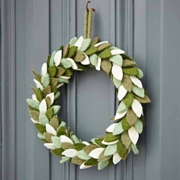 Paper High Felt Greenery Christmas Wreath