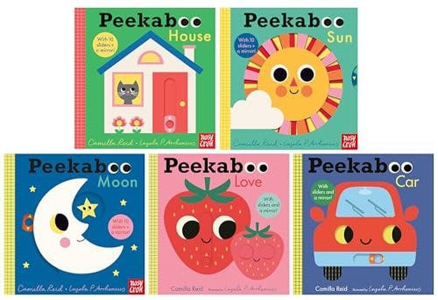 Peekaboo Series 5 Books Collection Set (House, Sun, Moon, Love and Car) by Camilla Reid & Illustrated by Ingela P Arrhenius
