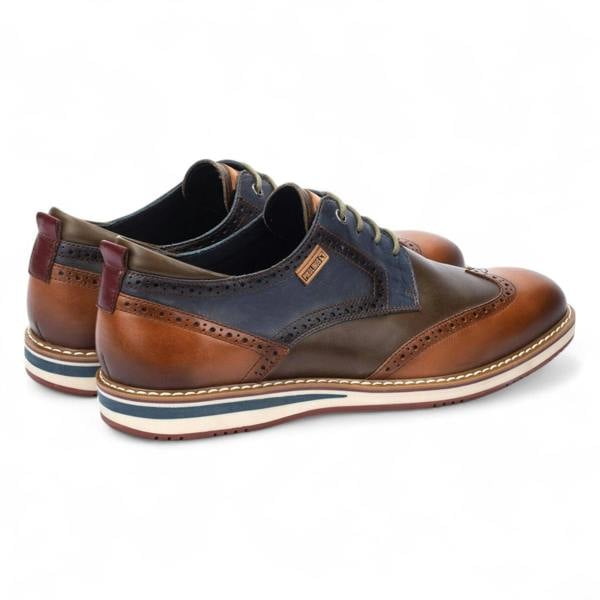 Pikolinos Men’s Brandy Brown Leather Brogue Lace-Up Oxford Shoes - Avila