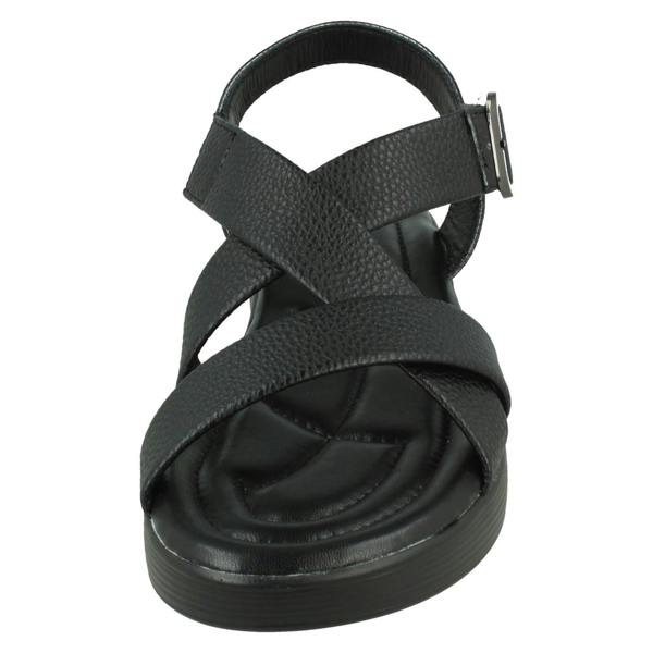 Eaze Ladies Eaze Low Wedge Cross Strap Sandal with Buckle F12078