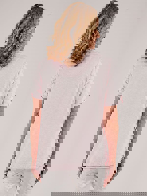 TIGI-Wear Embroidered Notch Neckline Top