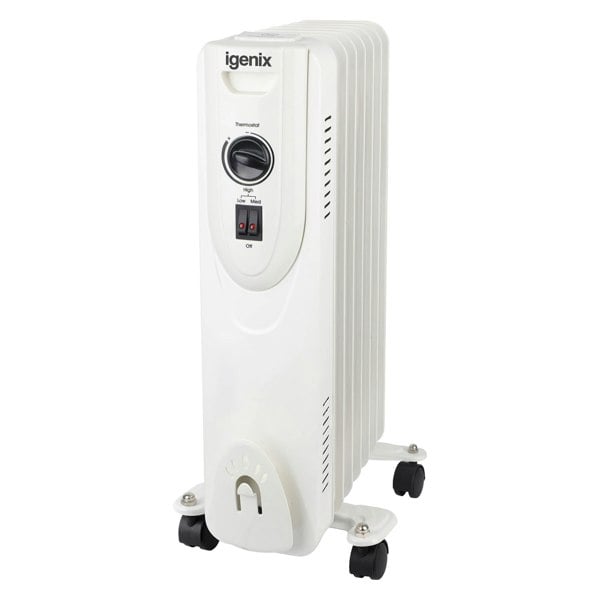 Igenix Digital Oil Filled Radiator, 1.5KW/1500W, Overheat Protection, White, IGHO02615W