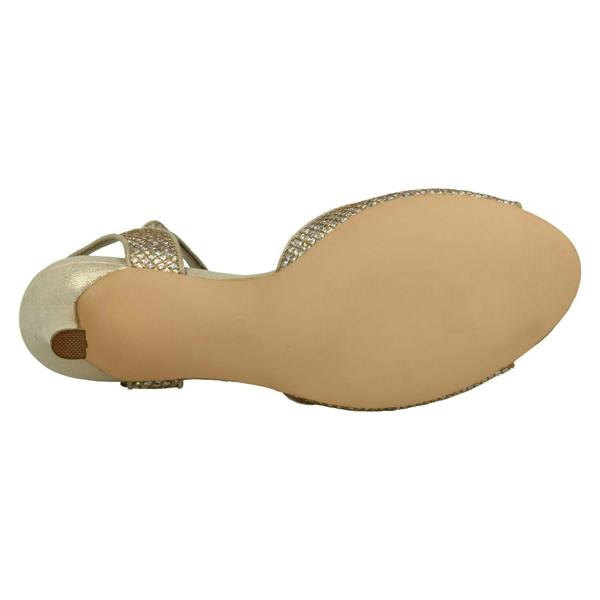 Anne Michelle Ladies Anne Michelle Glitter Peep Toe Heels F10467