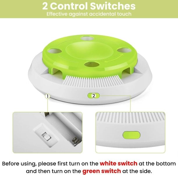 Dragodirect 8-Hole Interactive Cat Whack-a-Mole Toy Hunting Game with Feather & Mouse