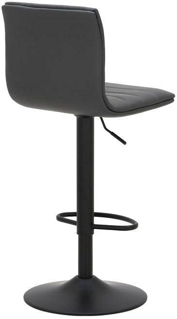 Lamboro Aldo Charcoal Grey Bar Stool - Swivel Gas Lift with Matt Black Footrest