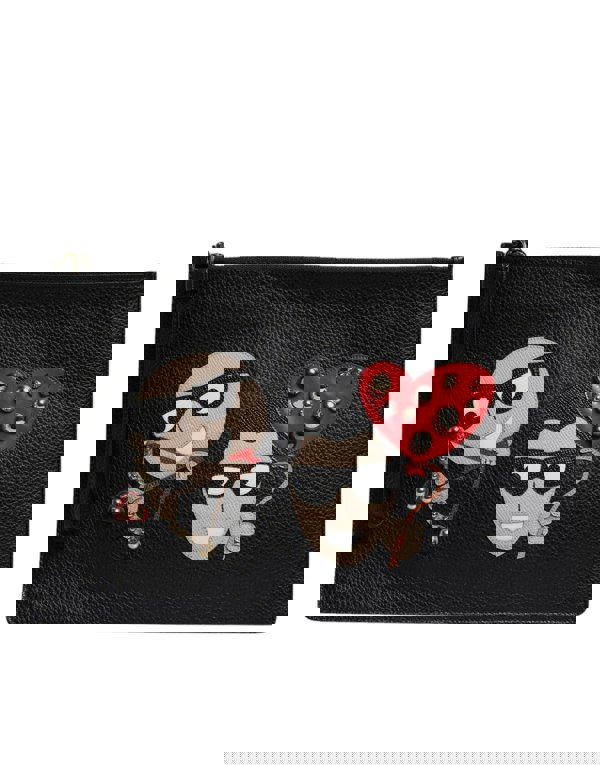 Leather Clutch with Appliqus