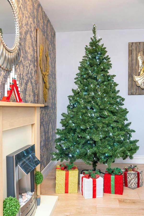 4ft to 7ft Pre-Lit Imperial Pine Artificial Christmas Trees with White LEDs image 1