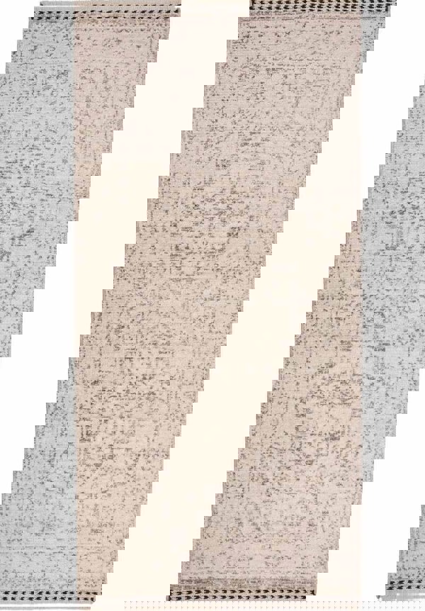 Traditional Medallion Vintage Rug with Cotton Fringe