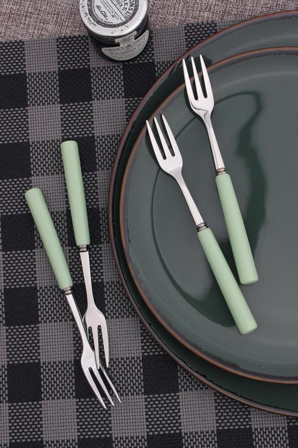 Dessert Pastry Forks Set Porelain Handle 18/8 Stainless Steel