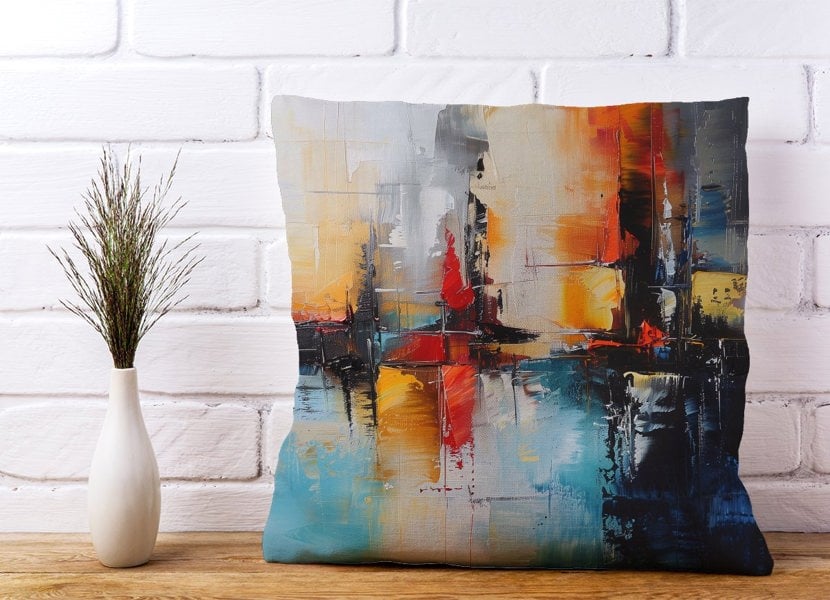 Warren Reed Reflective Splendour: City In Abstract Cushions