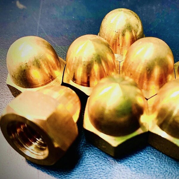 Fixaball Dome Cap Nuts Hex High Type Brass DIN 1587