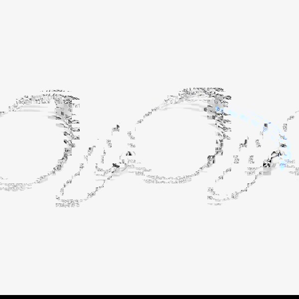 Swarovski Matrix Rhodium Plated Blue & White Zirconia Toggle Bracelet 5732266