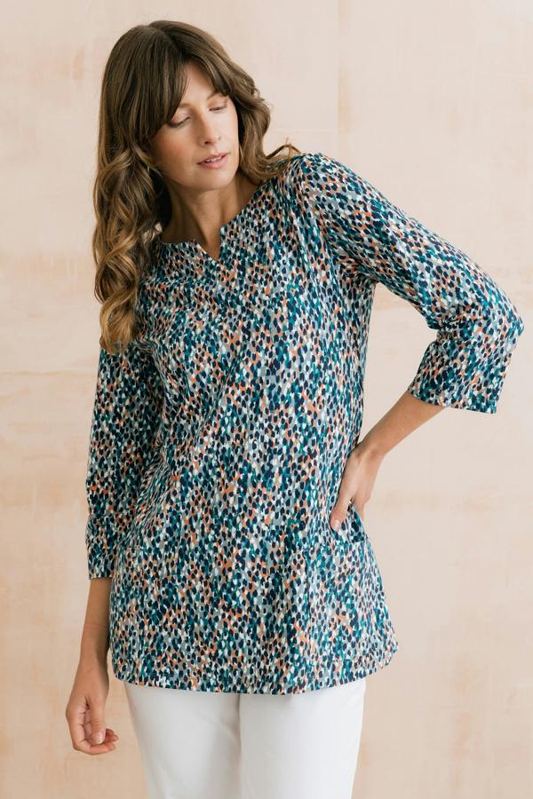Lily & Me Maple Jersey Print Tunic Ocean