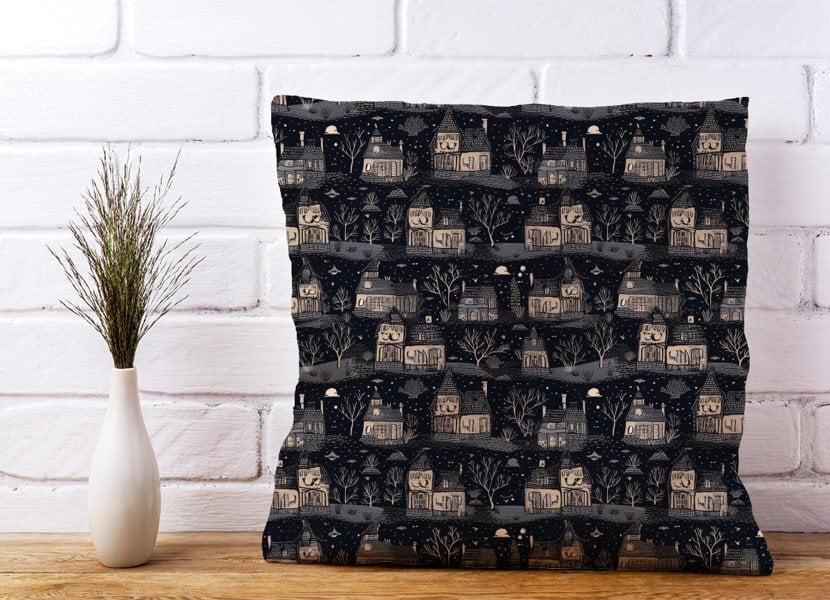 Warren Reed Spooky Haunted Houses Cushions