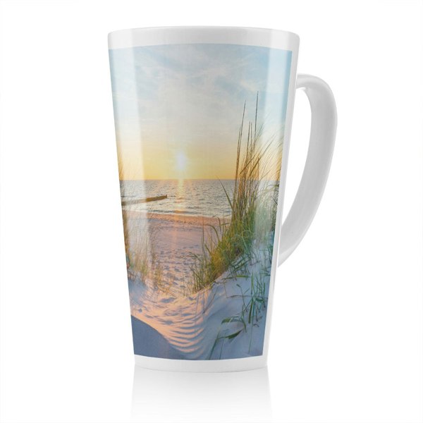 Benjamin Tate Design Sunset at the Baltic Sea Beach Designer Latte Mug