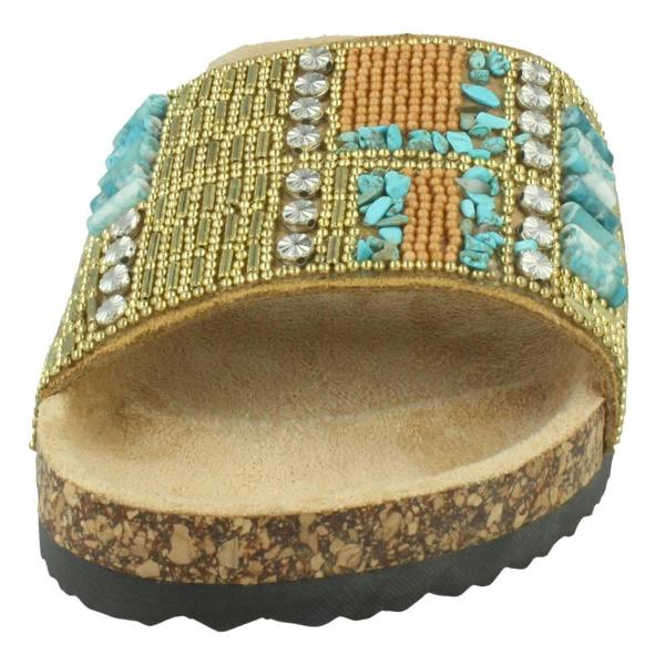 Spot On Ladies Spot On Beaded Mules F00348