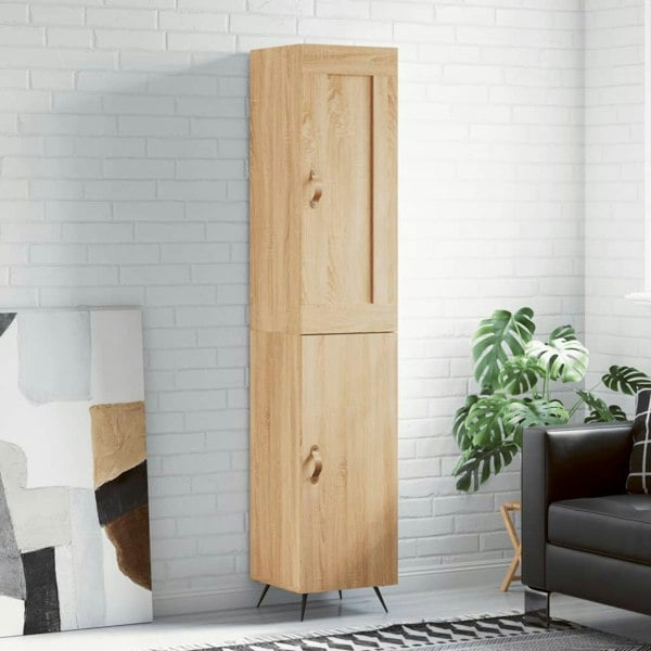 Berkfield Highboard Sonoma Oak 34.5x34x180 cm Engineered Wood