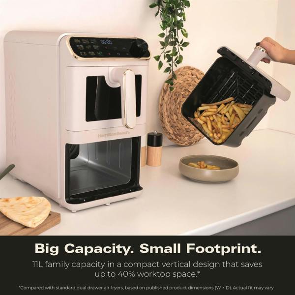 Hamilton Beach DualStack 11L Smart Air Fryer - Stone & Brushed Brass