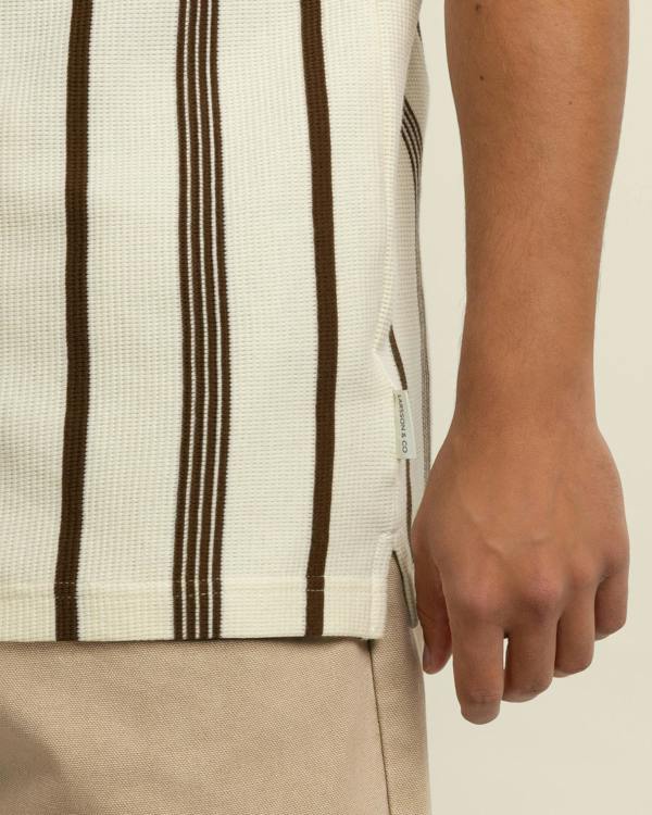 Larsson & Co Hannes - Waffle Stripe Short Sleeve Shirt