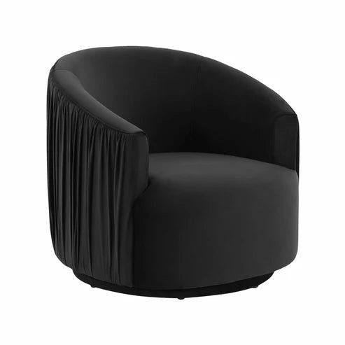 Furniture Edit London Black Pleated Swivel Chair