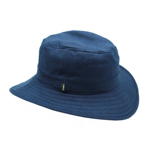 Heather Hats & Accessories Sun Resistant Irish Linen Bucket Hat, Cotton Lining, Outdoor Wear, Maritime Blue