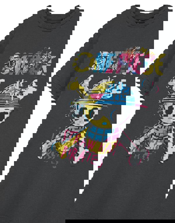 One Piece Boys Grey Pirate Life Short Sleeved T-Shirt