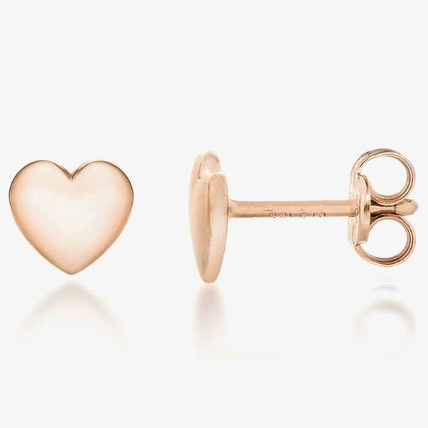 T. H. Baker Rose Gold-Plated Silver Mini Heart Stud Earrings 8.55.6739