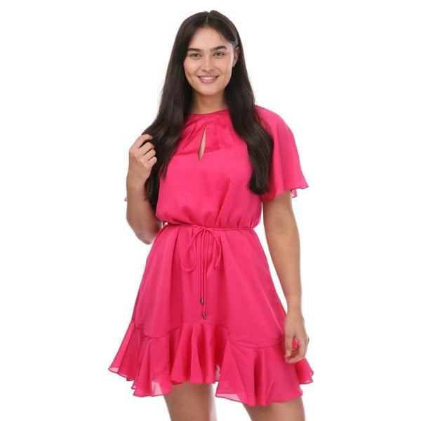Ted Baker Womens/Ladies Elsieee Fluted Hem Mini Dress - Pink