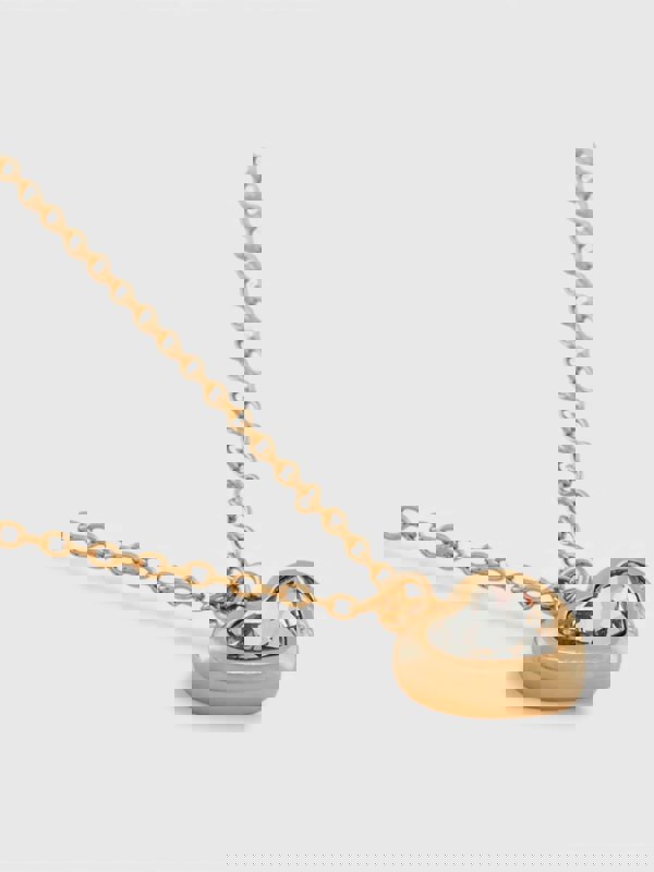 Coach Gold Tone Embellished Heart Necklace