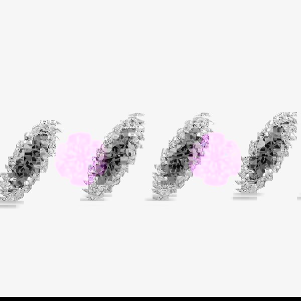 Starbright Sterling Silver Cubic Zirconia Halo Stud Earrings E442 AM