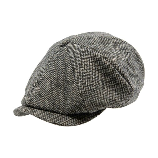 Heritage Traditions Carlyle Newsboy Cap - Black Cream Mix