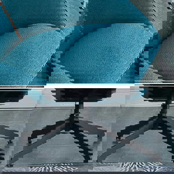 Rit Concept Gallo Swivel Lounge Chair With Footstool, Blue