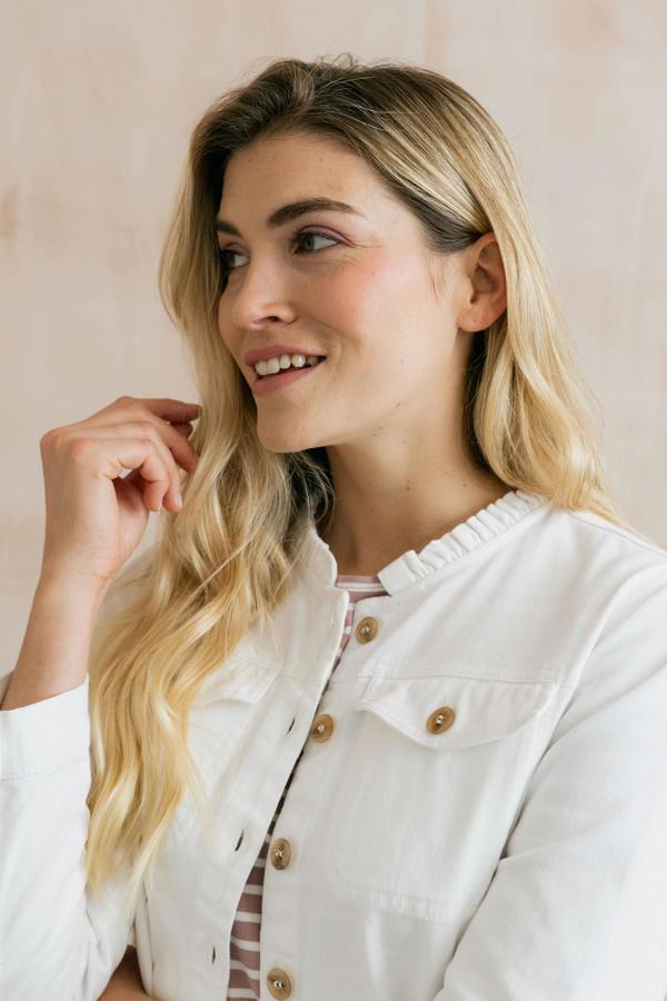 Lily & Me Seren Stretch Cotton Twill Jacket White